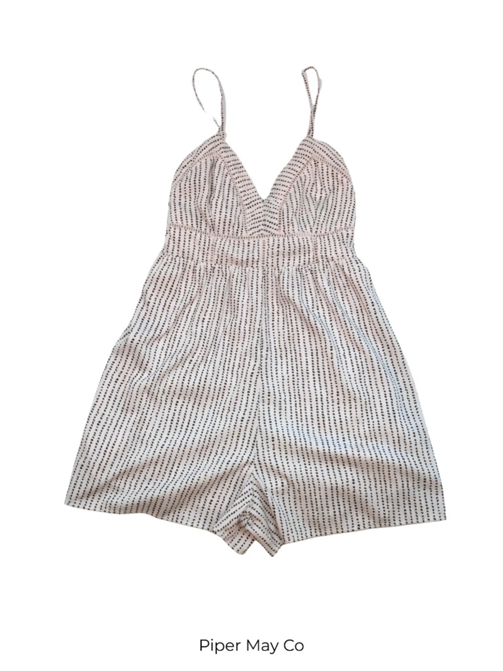 Japna Black White Printed Romper Size M Flowy Boho Chic